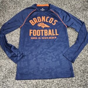 Fanatics Denver Broncos Football Mens Small Long Sleeve Shirt Lightweight Navy